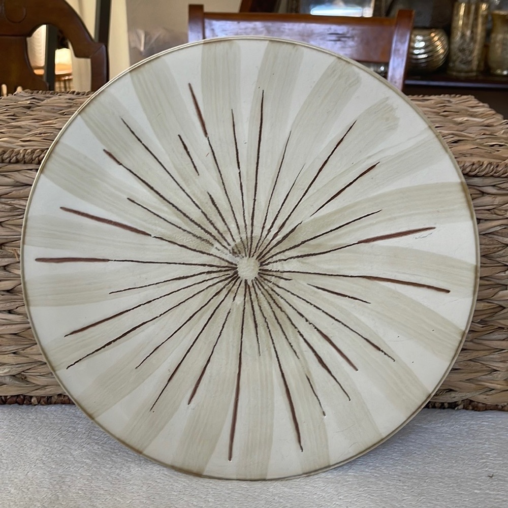 Pier 1 Sanctuary 11 1/2” Plate Serving Platter tan Brown